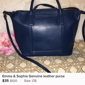 Emma and Sophia black leather bag
